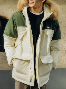 New Balance/NB正品冬季新款男子时尚保暖连帽羽绒服AMJ34323-CIC