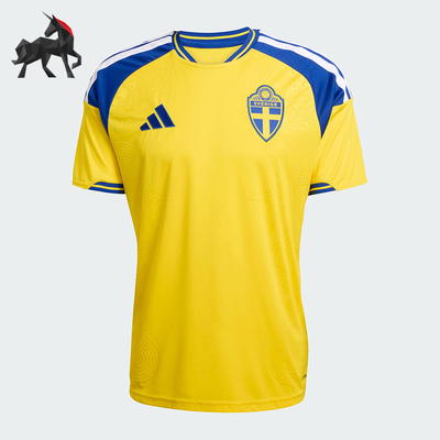 Adidas/阿迪达斯正品2025男士透气圆领拼接足球运动短袖JM5814