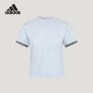 Adidas/阿迪达斯正品女士圆领舒适日常经典休闲运动短袖T恤LC6387
