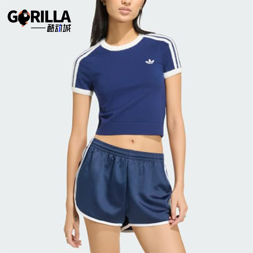 Adidas/阿迪达斯正品KNITTED T-SHIRT女士运动短袖T恤KW2606