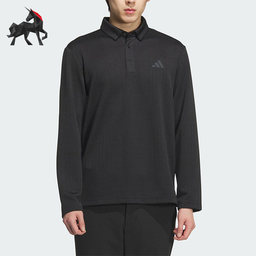 Adidas/阿迪达斯正品2025男士提花针织运动经典长袖POLO衫JN1232