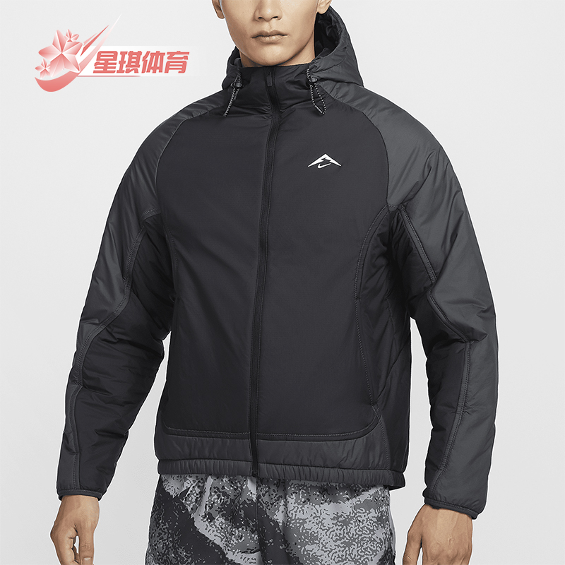 耐克男士运动拼接保暖宽松棉服