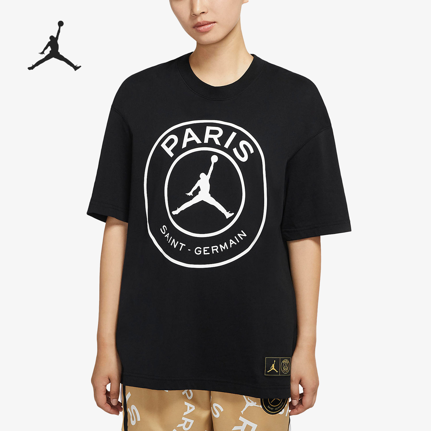 Nike/耐克正品Jordan巴黎圣日耳曼女子运动短袖T恤CW3945-010