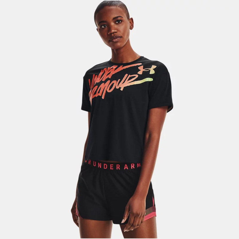 安德玛正品秋冬季女子印花休闲运动跑步训练短袖T恤1366006,运动服/休闲服装,运动T恤,淘宝优惠券,粉丝福利购,淘宝优惠卷