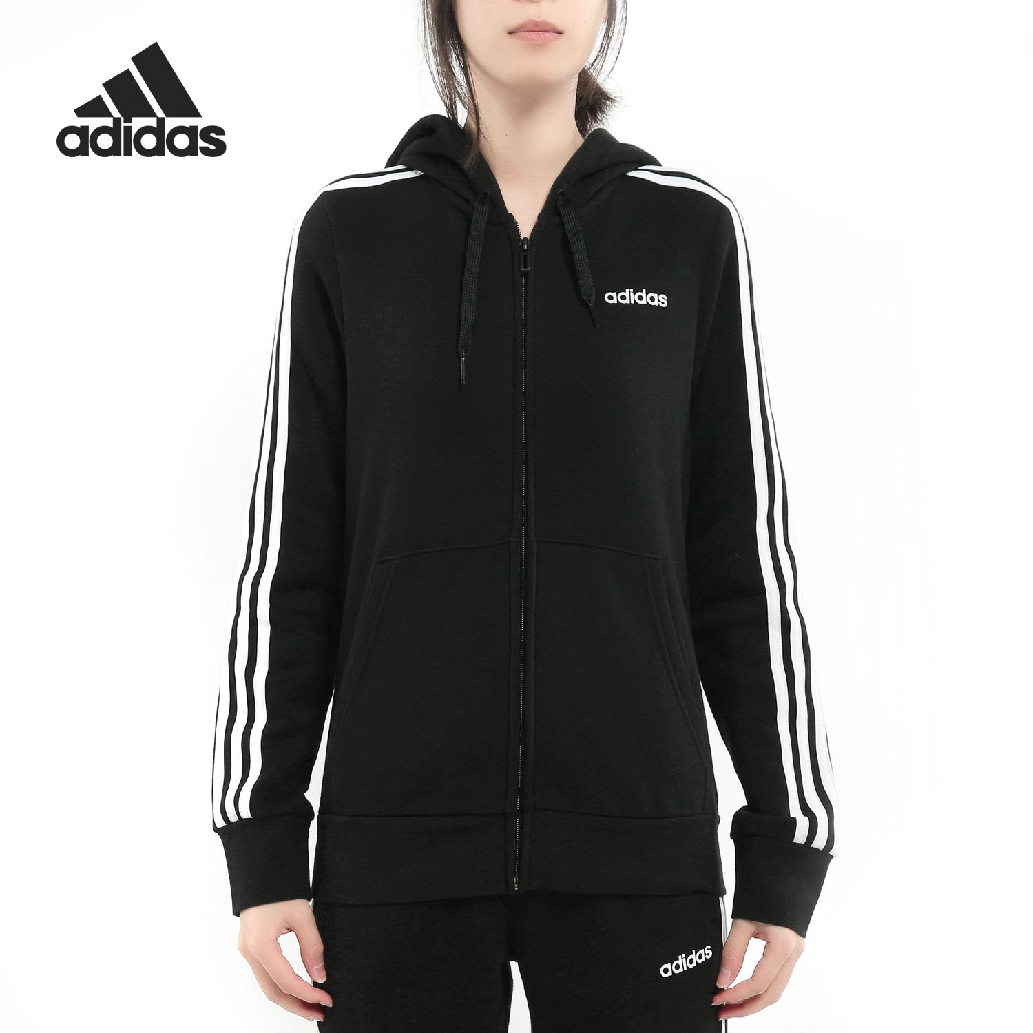 Adidas/阿迪达斯官方正品女子加绒连帽针织运动夹克外套 DP2412,运动服/休闲服装,运动茄克/外套,淘宝优惠券,粉丝福利购,淘宝优惠卷