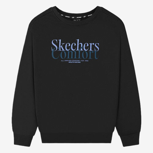 Skechers斯凯奇正品儿童圆领简约日常穿搭长袖T恤L326U025-0018