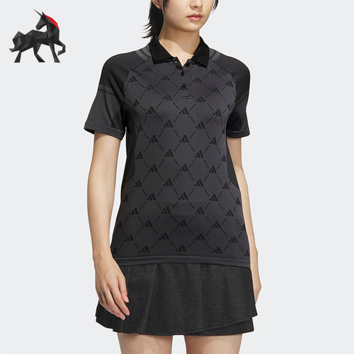 Adidas/阿迪达斯正品Primeknit新款女黑色经典短袖Polo衫HZ6121