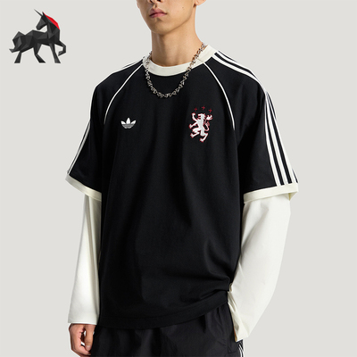 Adidas/阿迪达斯正品BLK T-SHIRT三条纹男士经典运动短袖KY2197