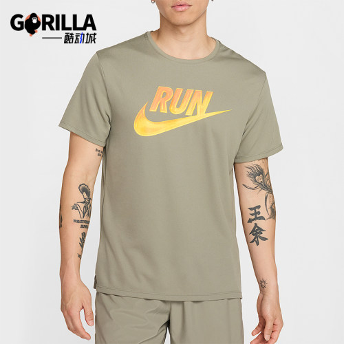 Nike/耐克正品2025男士耐穿运动透气圆领印花跑步短袖HJ3565-320