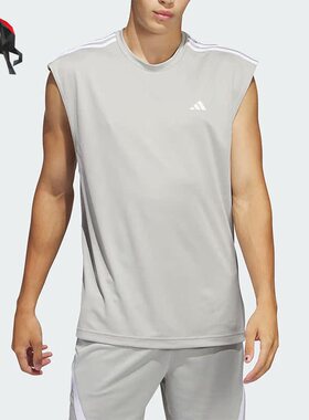 Adidas/阿迪达斯正品夏季男子篮球圆领运动无袖T恤IC2467