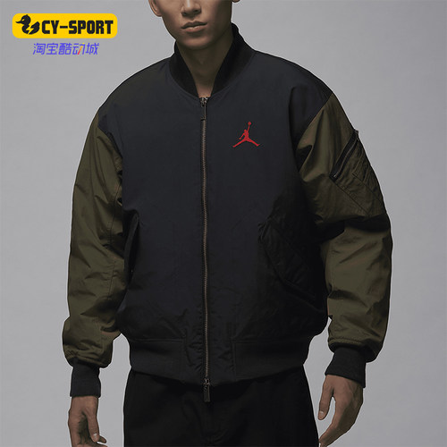 耐克男士运动拼接印花保暖棉服