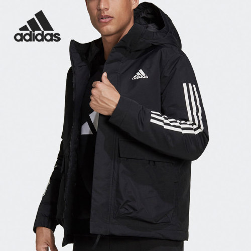 Adidas/阿迪达斯正品男子户外保暖防风连帽运动棉服GT1688