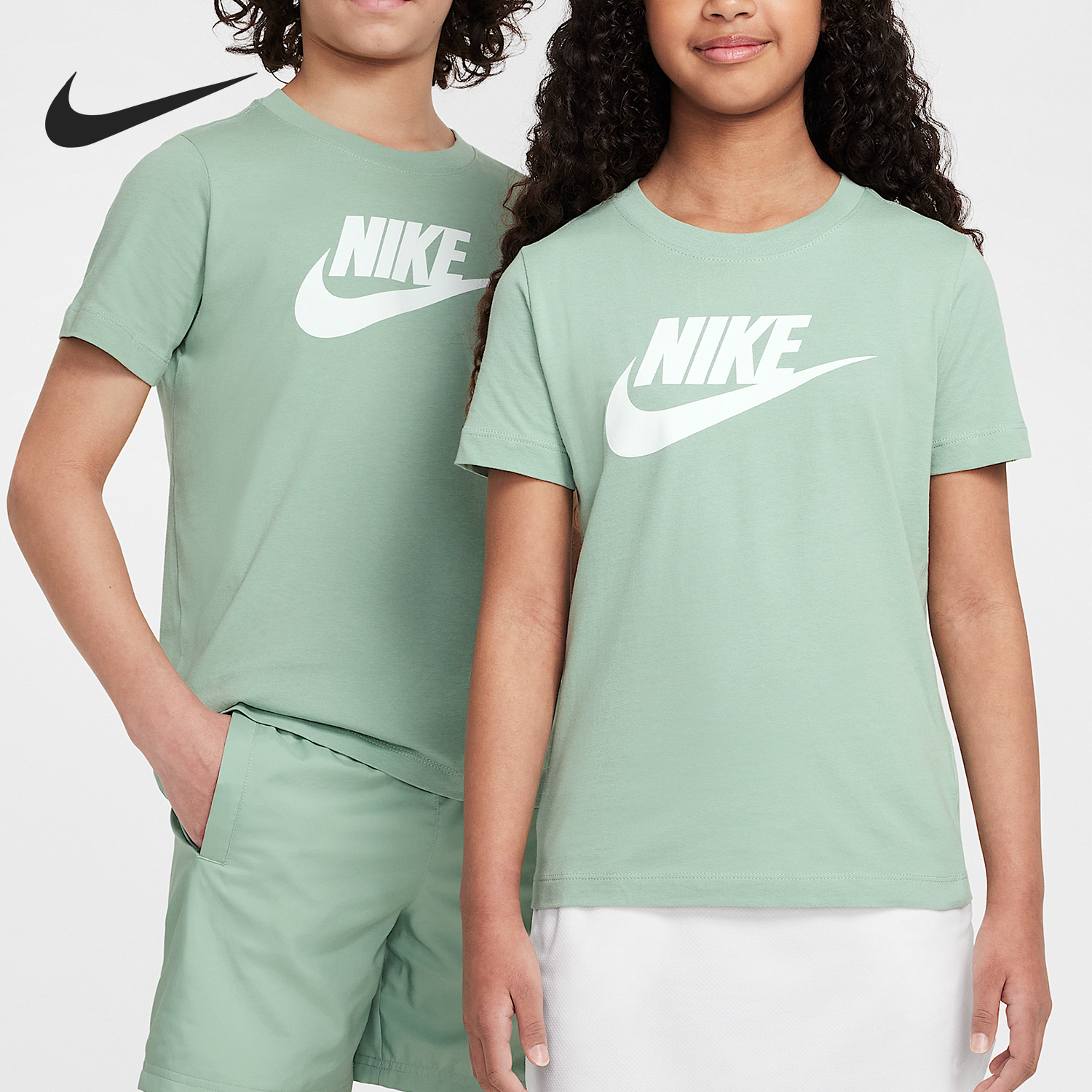 Nike/耐克正品2025大童圆领宽松经典复古短袖T恤FZ5178-037