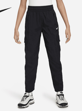 Nike/耐克正品 Sportswear大童高腰梭织工装长裤FD2951-010