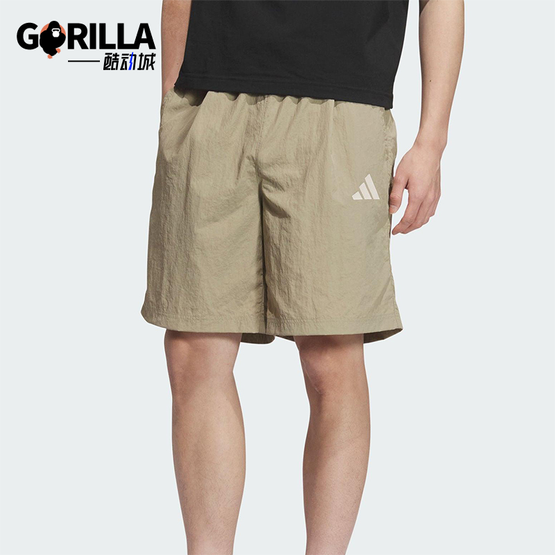 Adidas/阿迪达斯正品2025夏季款男士梭织透气运动户外短裤KF0333