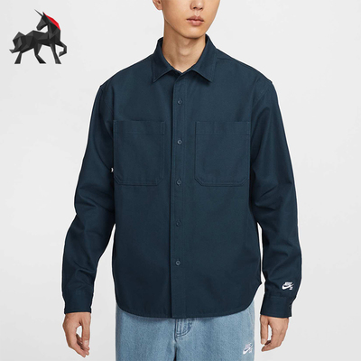 耐克男士翻领宽松运动休闲衬衫