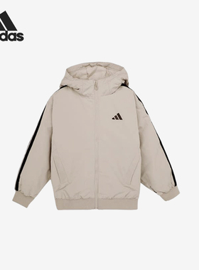 Adidas/阿迪达斯正品棉衣防风保暖拉链经典连帽撞色外套KC5934