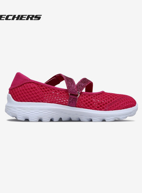 Skechers/斯凯奇正品夏季大童时尚可爱交叉魔术贴凉鞋 81166L