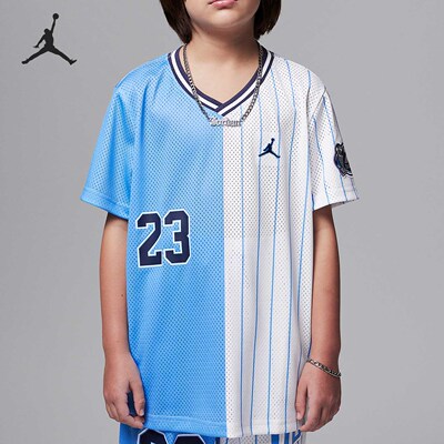 Nike/耐克正品JORDAN大童透气拼接条纹运动训练T恤II3094-412
