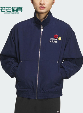 Adidas/阿迪达斯正品三叶草男士日常运动宽松翻领耐穿外套KC0135
