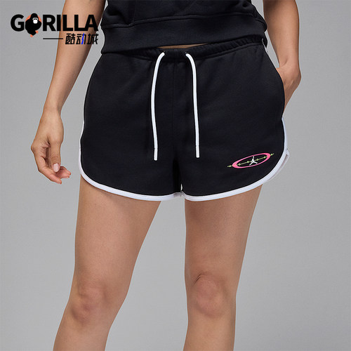 Nike/耐克正品JORDAN女士透气印花中腰运动针织短裤IF0068-010
