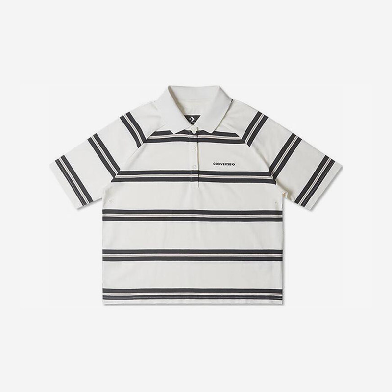Converse/匡威正品新款女子条纹运动休闲翻领POLO衫10026505-A01