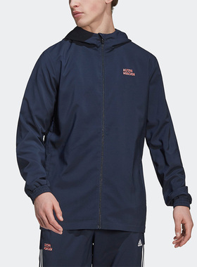 Adidas/阿迪达斯正品夏新款男子休闲运动宽松连帽夹克外套 HB6000