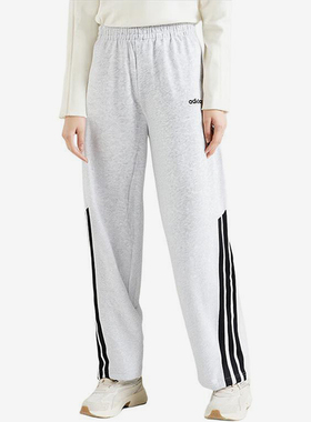 Adidas/阿迪达斯正品新款女士经典透气针织宽松阔腿长裤KA2590