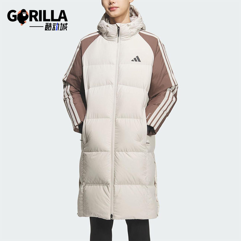 Adidas/阿迪达斯正品3S CB Long Down男士长款保暖羽绒服KQ5495