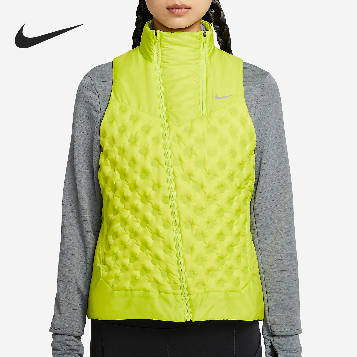 Nike/耐克正品秋冬女士拼接跑步时尚拉链羽绒马甲FB7607-389