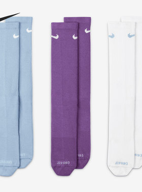 Nike/耐克官方正品男女同款舒适透气中筒休闲运动袜(3双) SX6891