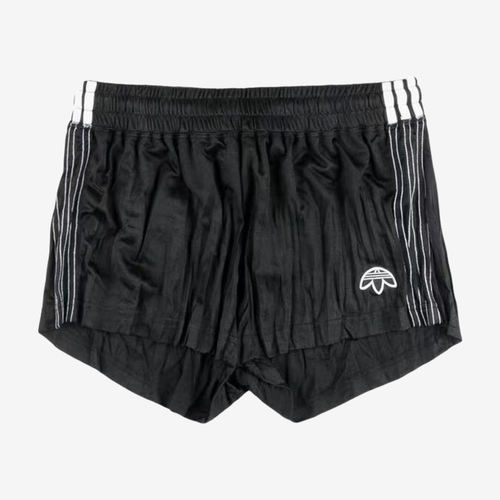 Adidas阿迪达斯正品Originals女士条纹褶皱运动中长裤/短裤DN0256