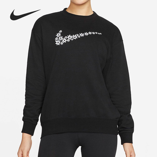 Nike/耐克新款女子花卉LOGO圆领长袖套头卫衣DM6310-010