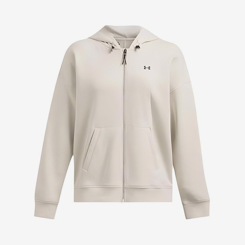 UA/安德玛正品新款女士针织连帽训练宽松简约夹克外套1389289-110