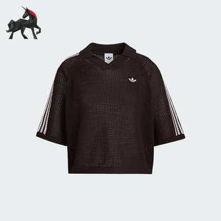 Adidas/阿迪达斯正品三叶草女士时尚针织运动POLO衫KE0198