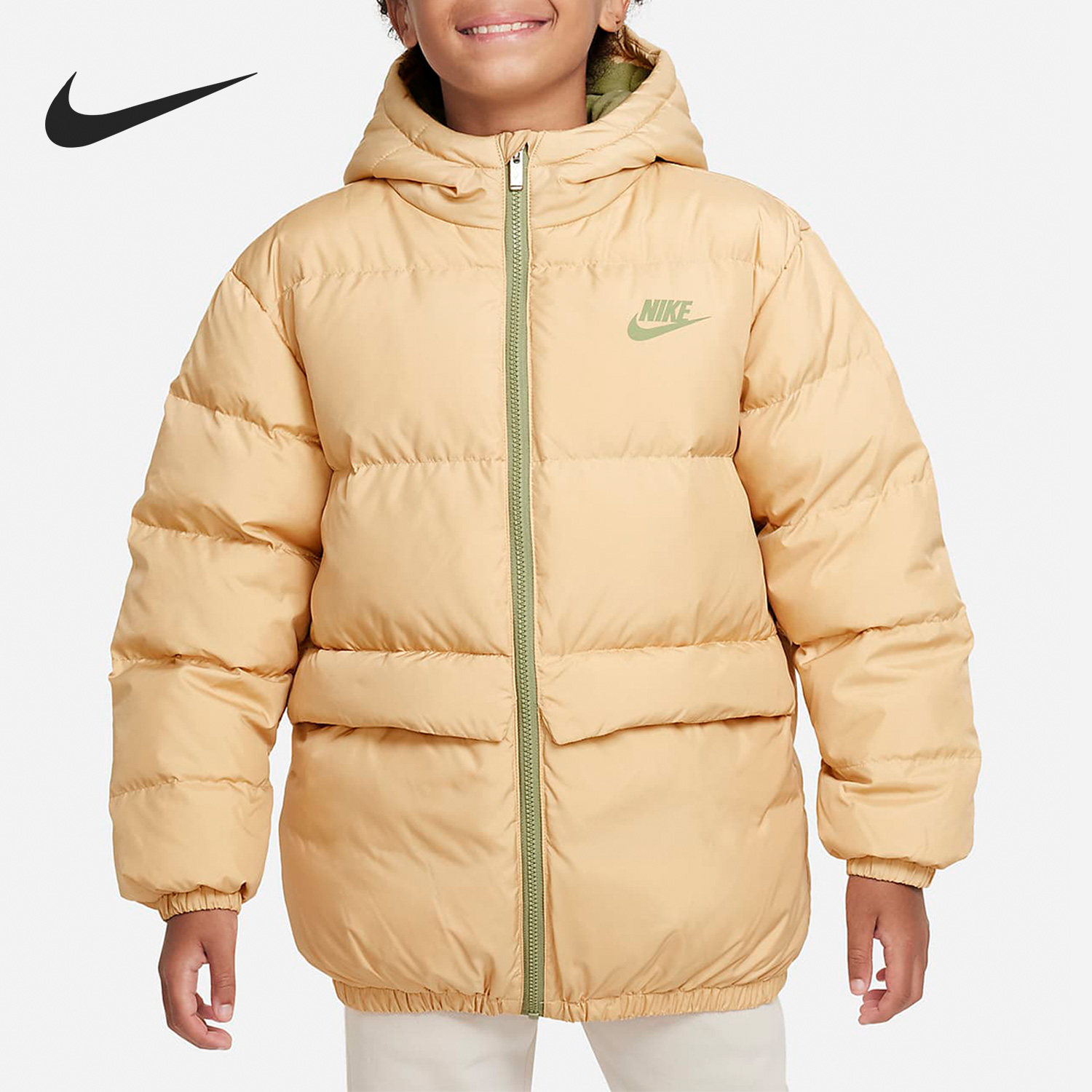 Nike/耐克正品当季新款大童运动保暖连帽羽绒服DZ9965-252