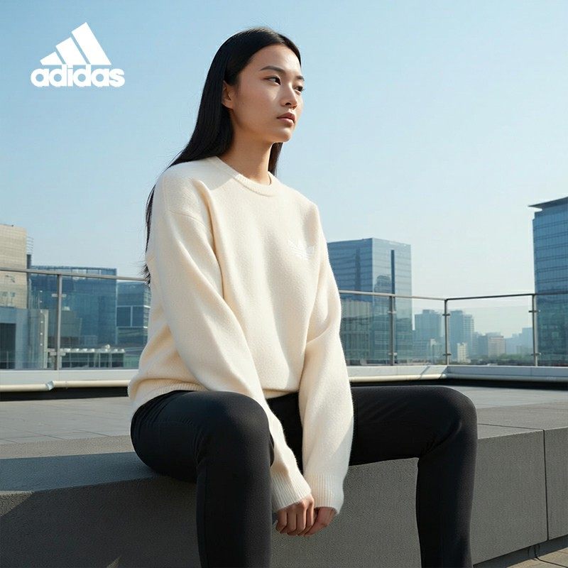 Adidas/阿迪达斯正品三叶草女士圆领针织宽松套头衫KF2339,运动服/休闲服装,运动卫衣/套头衫,淘宝优惠券,粉丝福利购,淘宝优惠卷