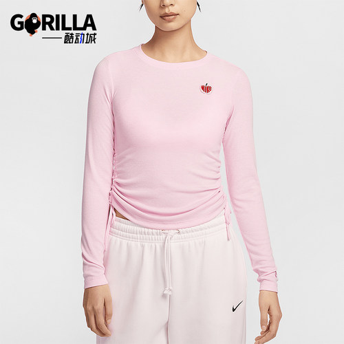 Nike/耐克正品运动女士休闲透气圆领修身长袖T恤HV8728-663