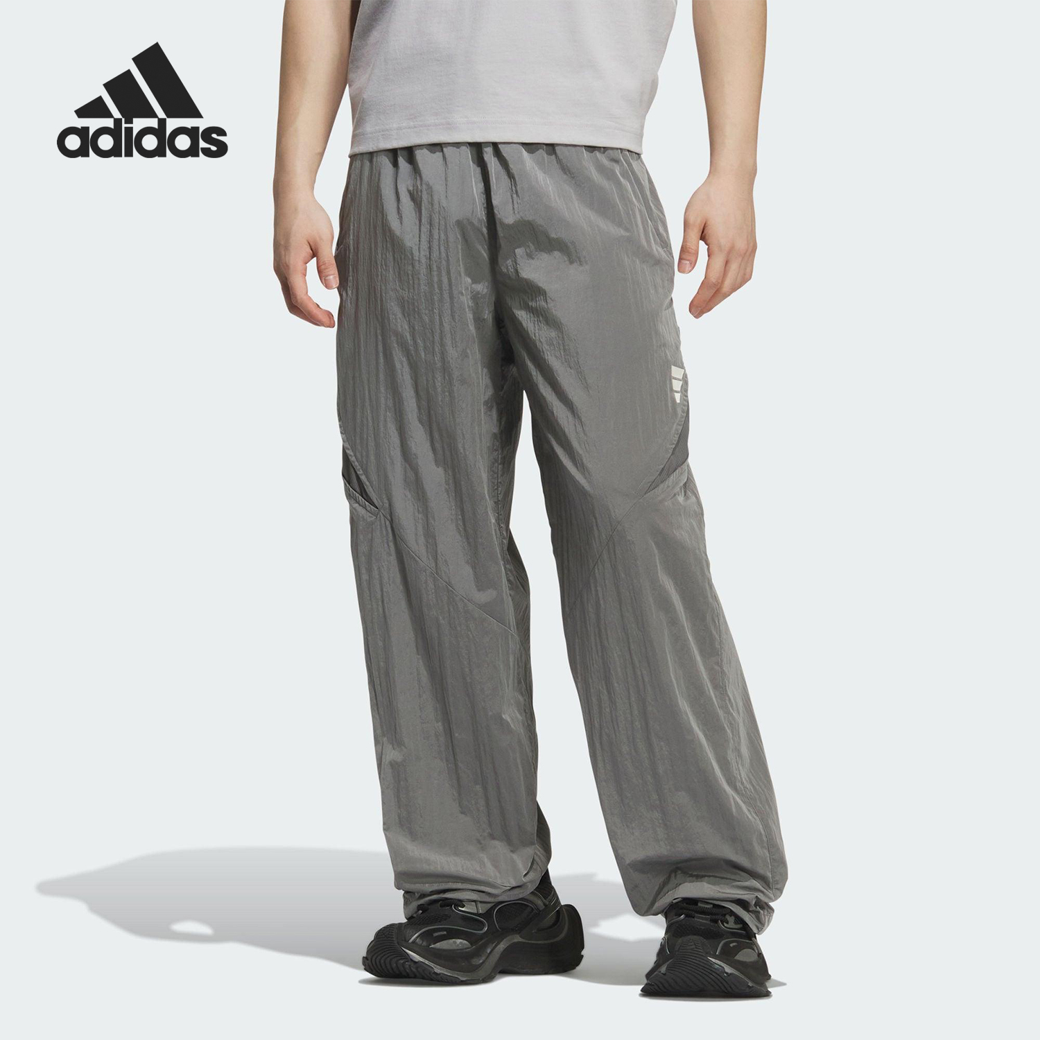 Adidas/阿迪达斯正品2025新款男士运动梭织宽松日常长裤KB5973