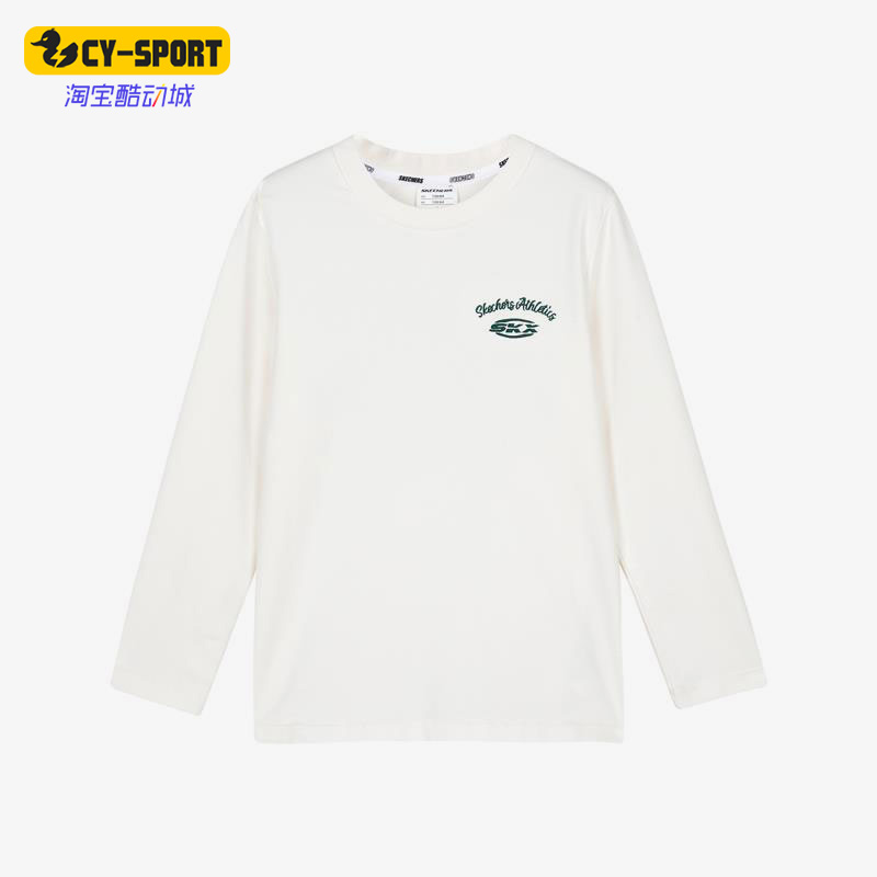 Skechers/斯凯奇正品春季新款男童简约百搭针织长袖P123B005-0074