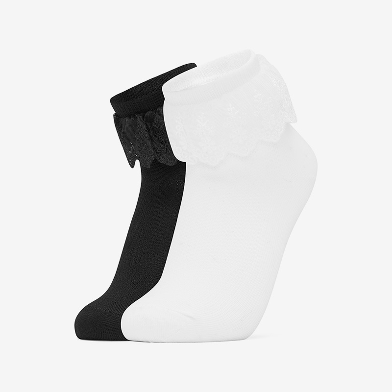 Skechers/斯凯奇正品女童时尚舒适透气耐磨运动短筒袜两双装