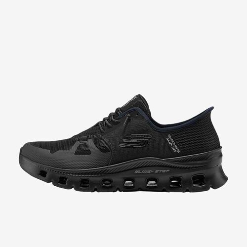 Skechers斯凯奇正品Glide step男款一脚蹬休闲跑步鞋232930-BBK