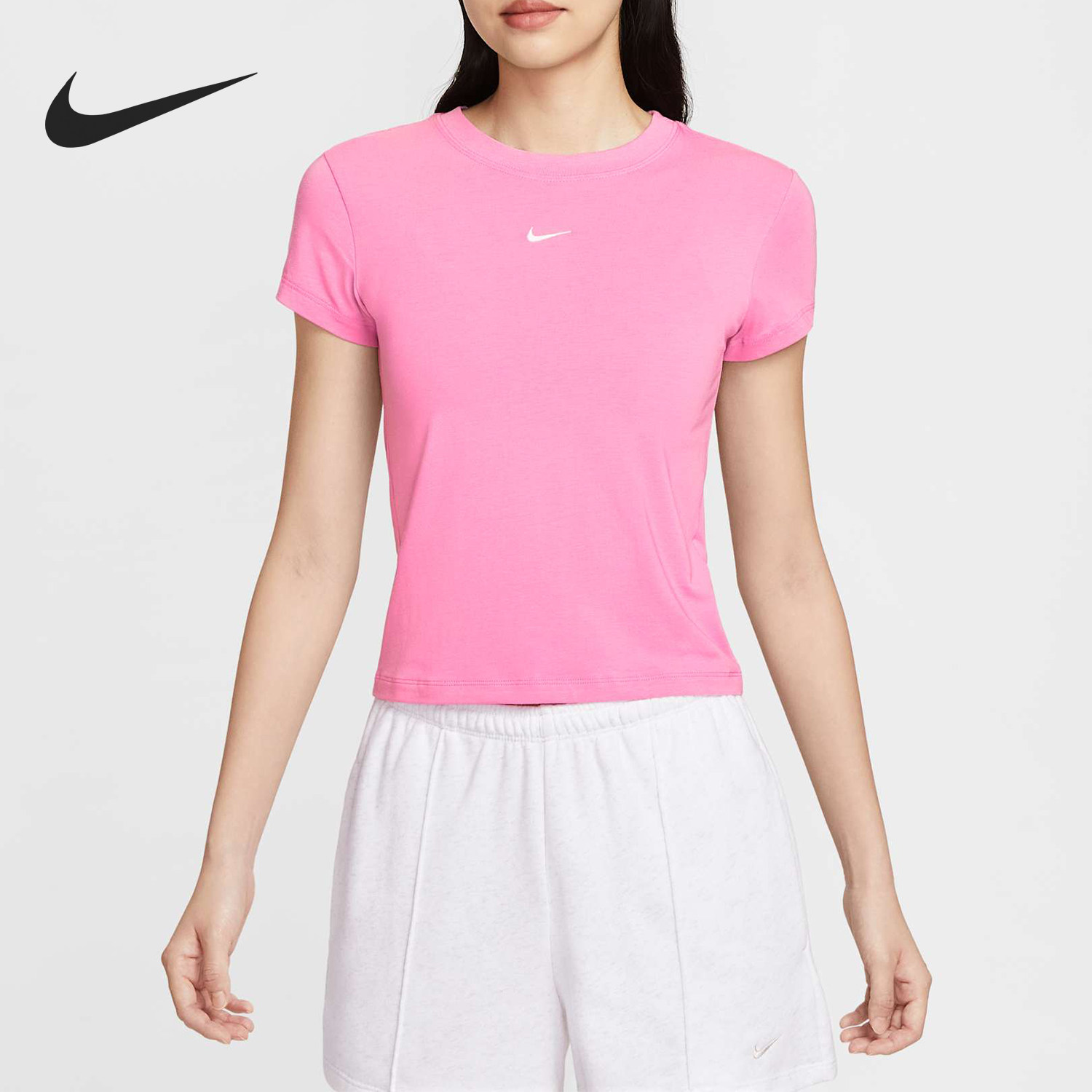 Nike/耐克官方正品夏季女士修身时尚针织运动短袖T恤FV5509-675