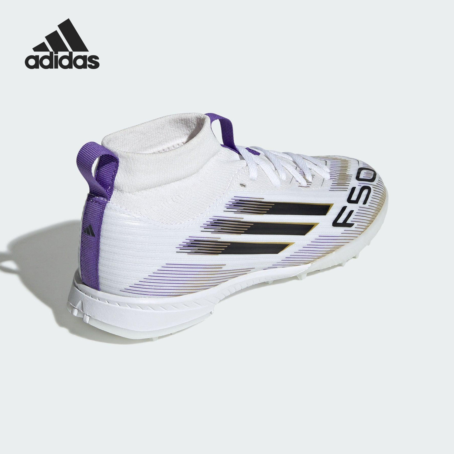 Adidas/阿迪达斯官方正品2025儿童系带训练中帮运动足球鞋JI3550