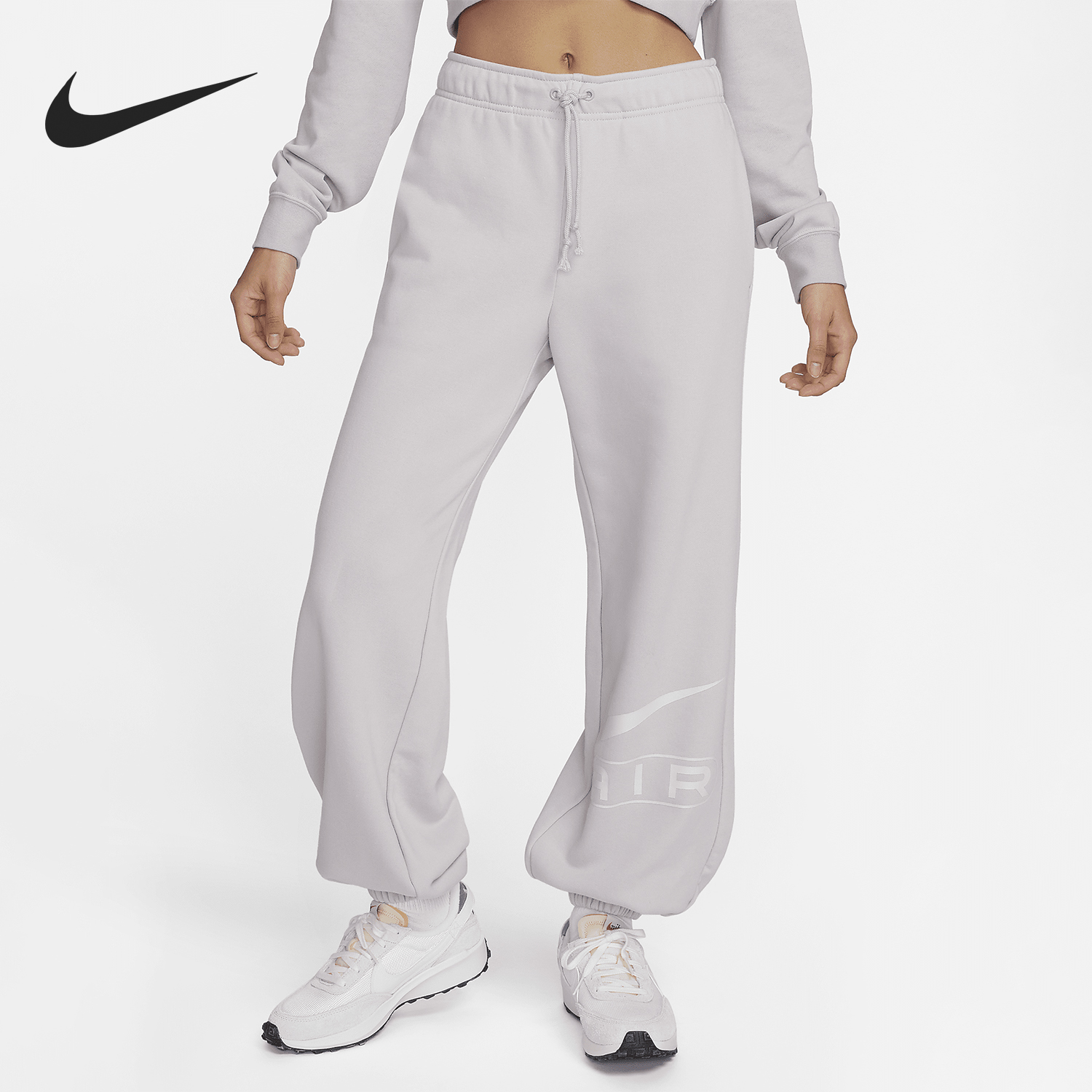 耐克女士宽松针织束脚运动长裤