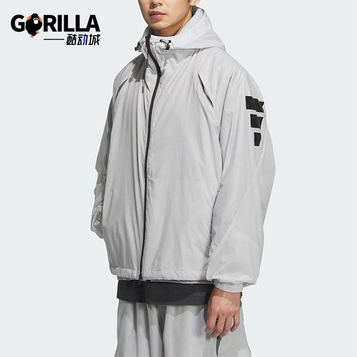 Adidas/阿迪达斯正品新款男士经典运动连帽梭织宽松外套JM6232