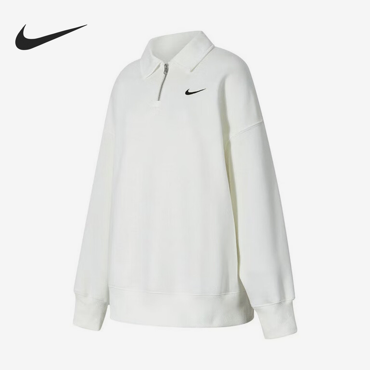 Nike/耐克正品PHOENIX女士加绒翻领简约保暖卫衣FZ3208-133