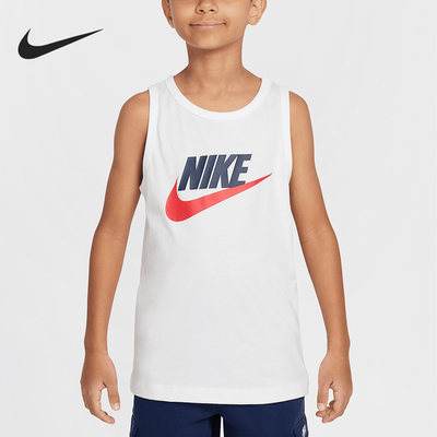 Nike/耐克正品2025大童透气针织运动经典休闲印花背心HM5843-100