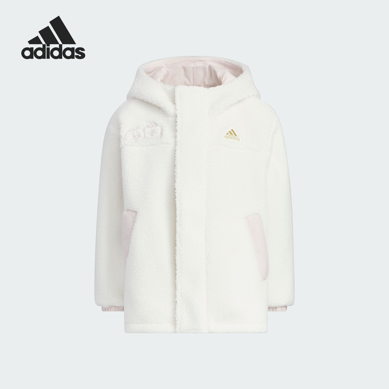 Adidas/阿迪达斯正品新款儿童保暖双面穿连帽外套JF3853