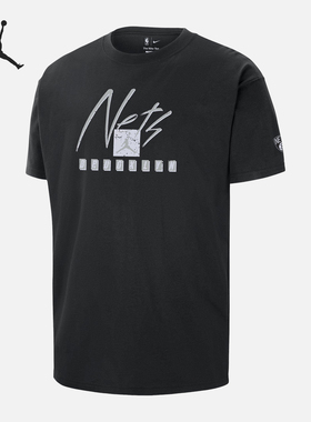 Nike/耐克正品布鲁克林篮网队NBA男士宽松短袖T恤FN1053-010